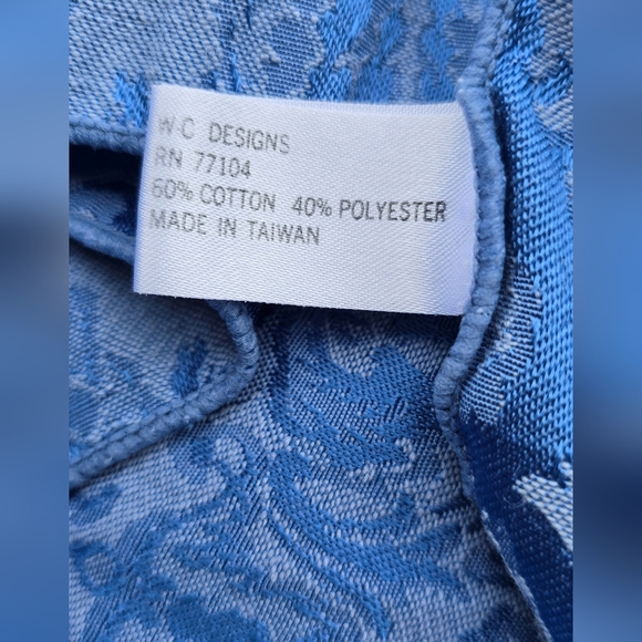 Rare-Vintage "Hanukkah" Blue Damask-Tablecloth Large 58 x 139" - Picture 11 of 14